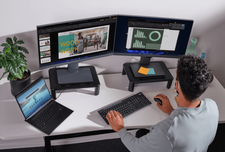Worker at workstation